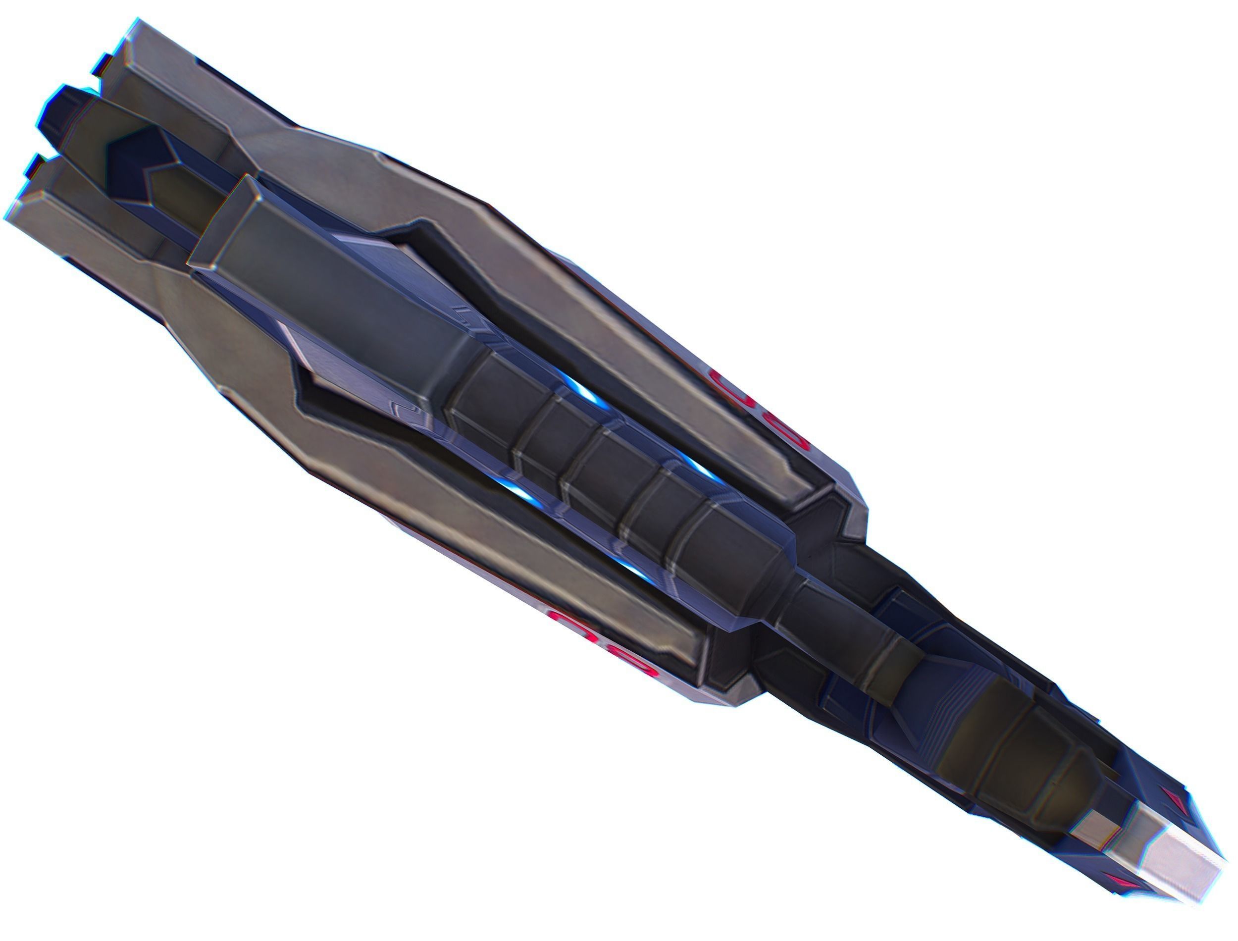 LowPoly Sci-Fi Cartoon Assault Blaster Future Low-poly 3D model_13