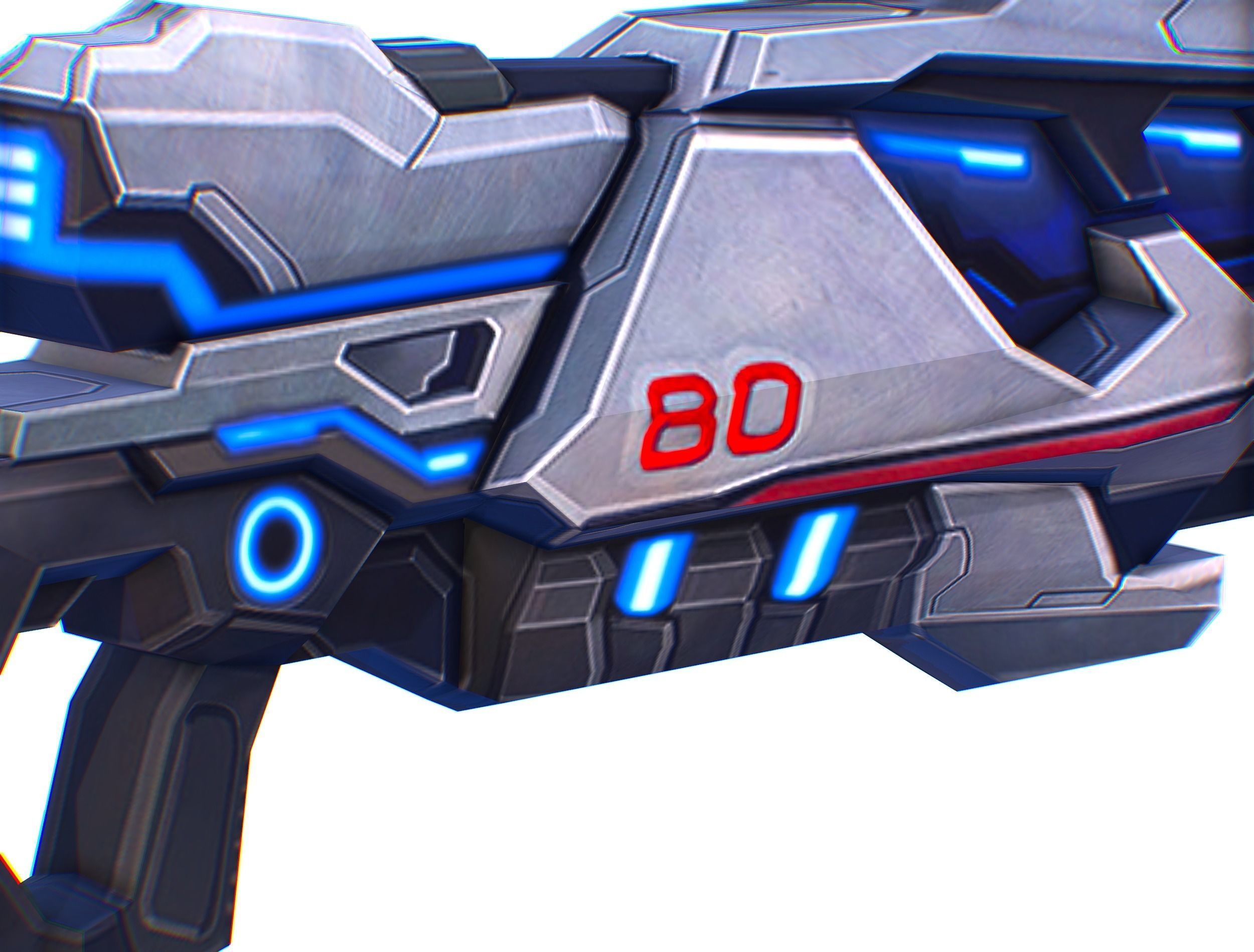 LowPoly Sci-Fi Cartoon Assault Blaster Future Low-poly 3D model_4