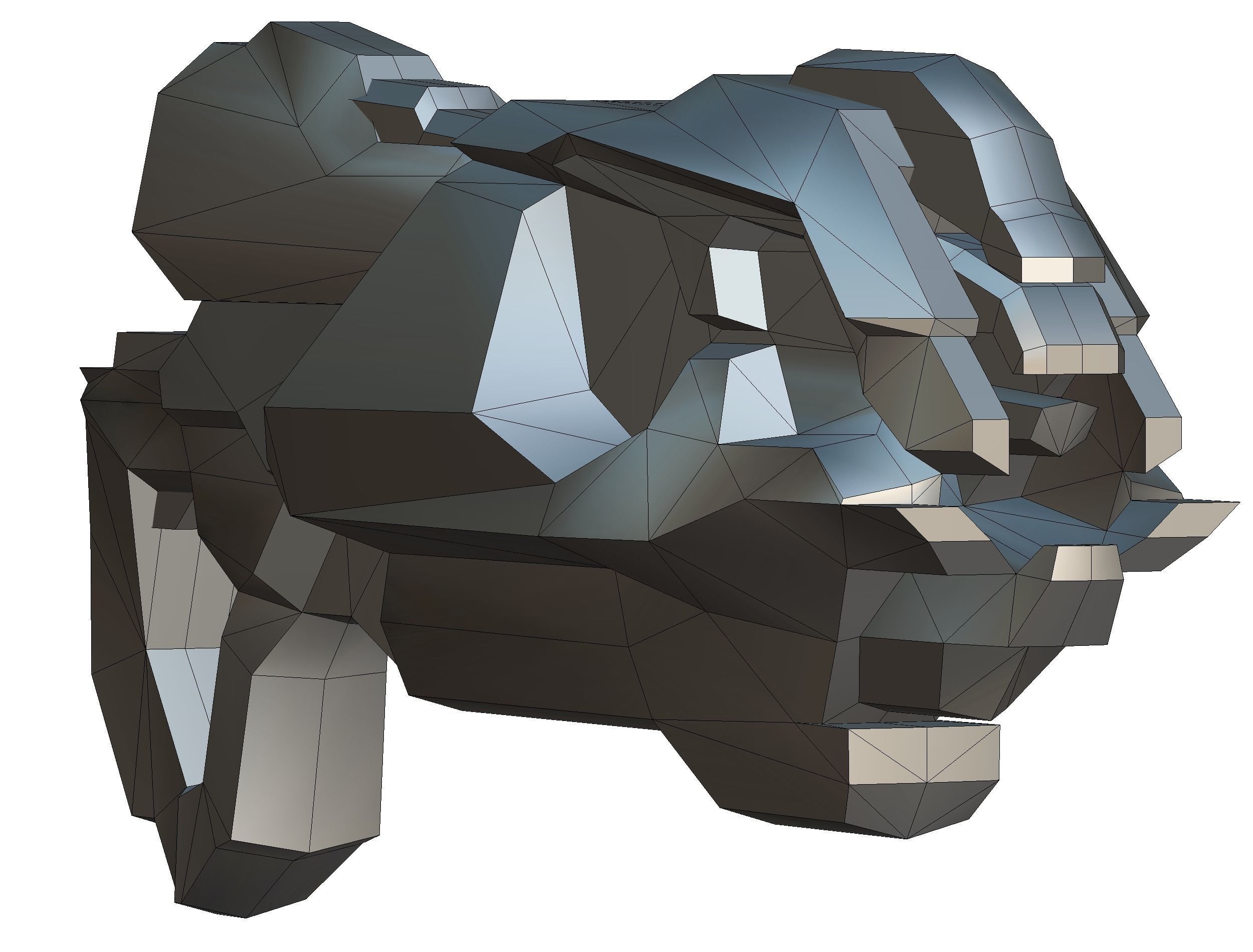 LowPoly Sci-Fi Cartoon Assault Blaster Future Low-poly 3D model_19