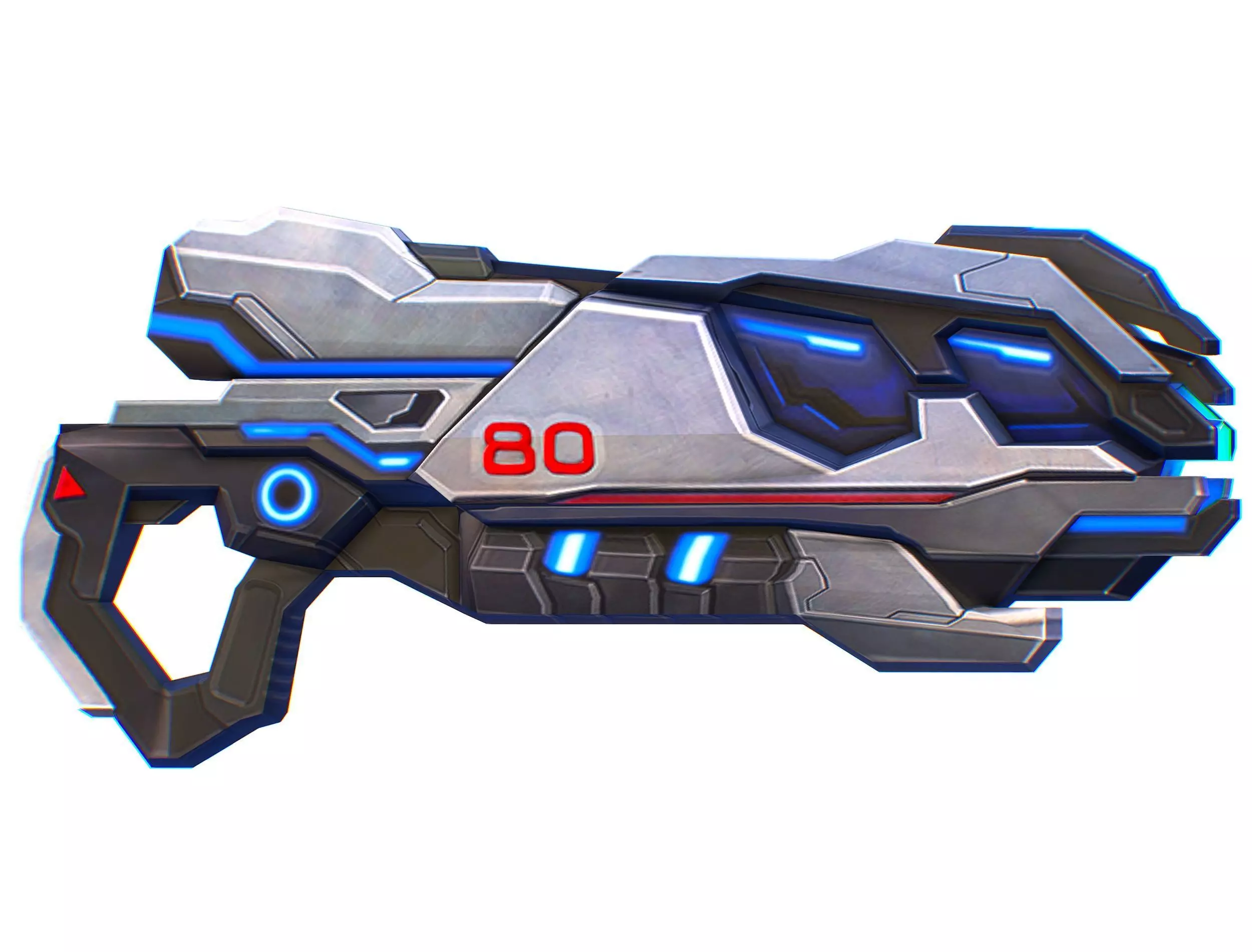 LowPoly Sci-Fi Cartoon Assault Blaster Future Low-poly 3D model_0