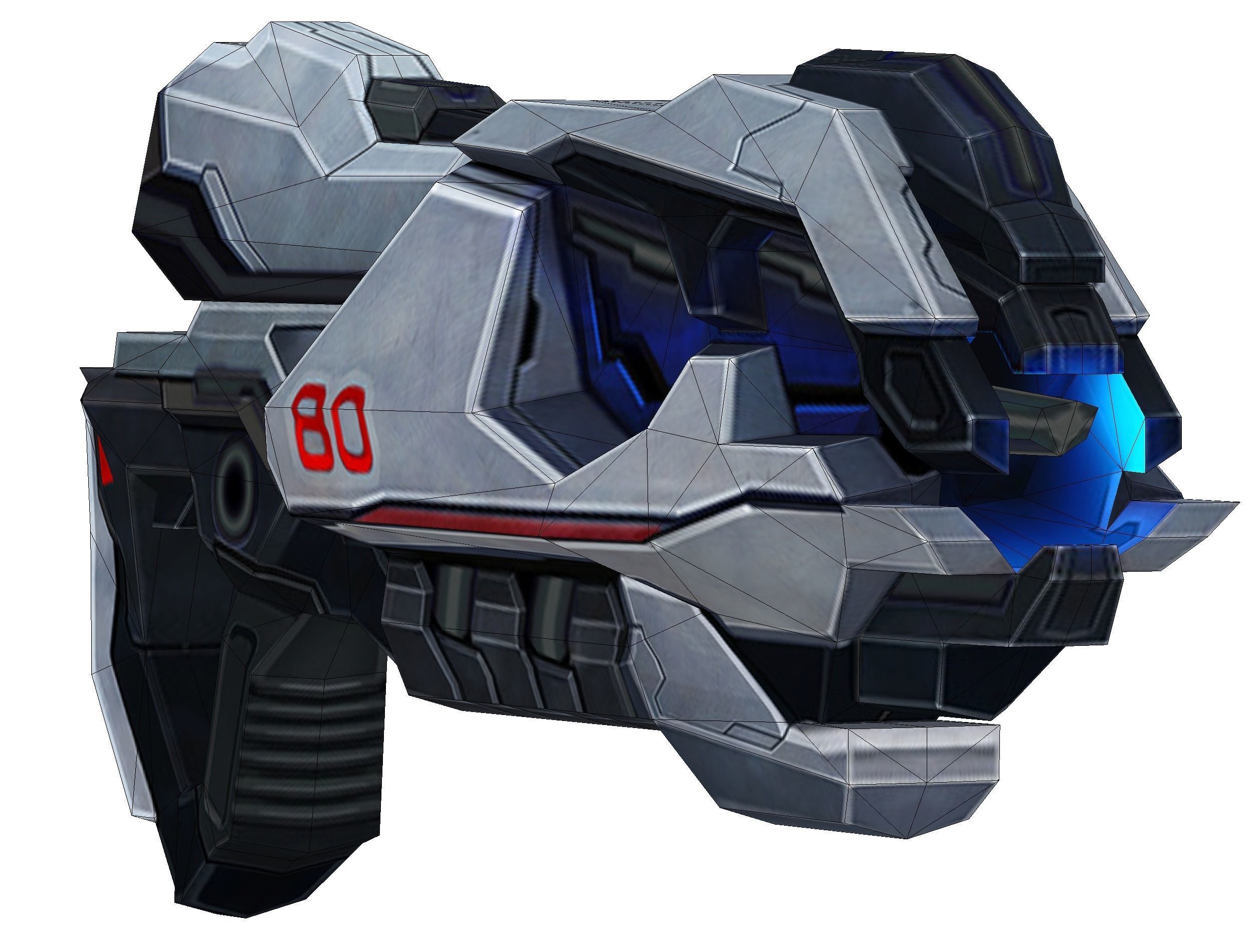 LowPoly Sci-Fi Cartoon Assault Blaster Future Low-poly 3D model_16