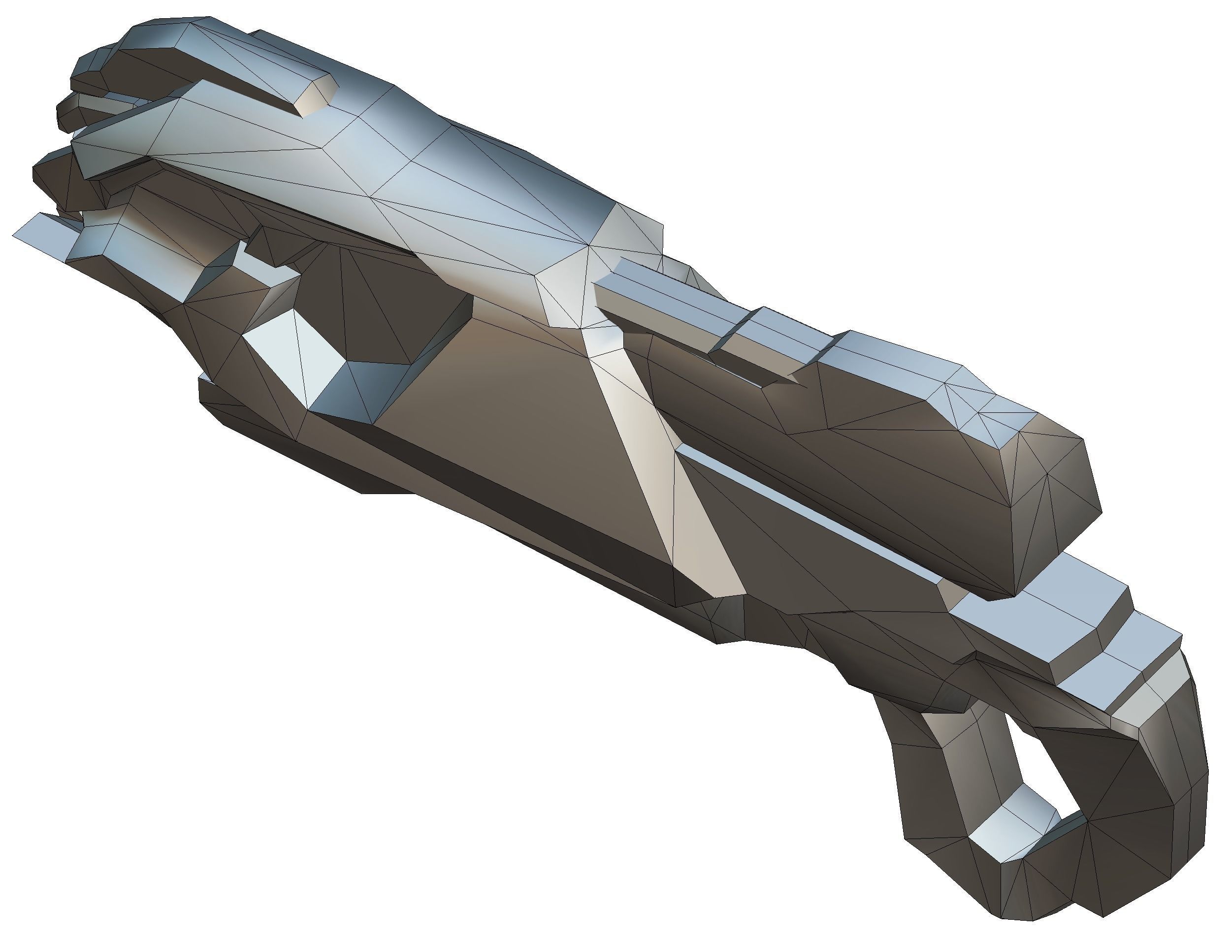 LowPoly Sci-Fi Cartoon Assault Blaster Future Low-poly 3D model_8