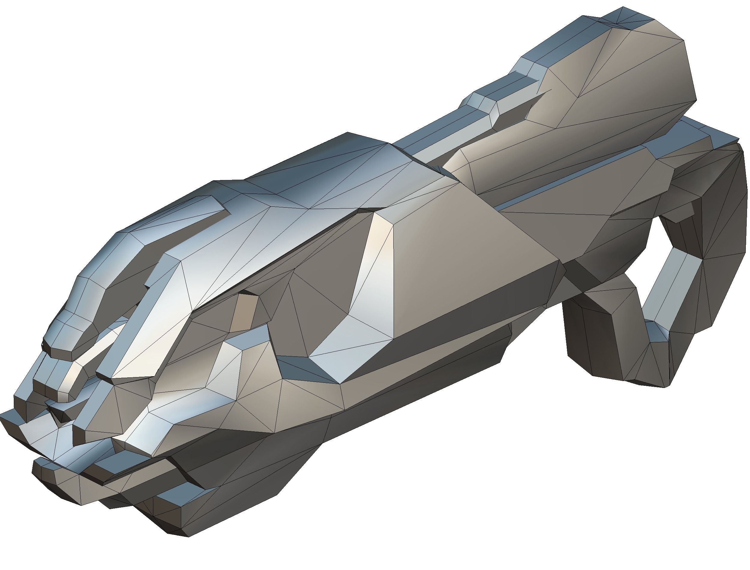 LowPoly Sci-Fi Cartoon Assault Blaster Future Low-poly 3D model_15