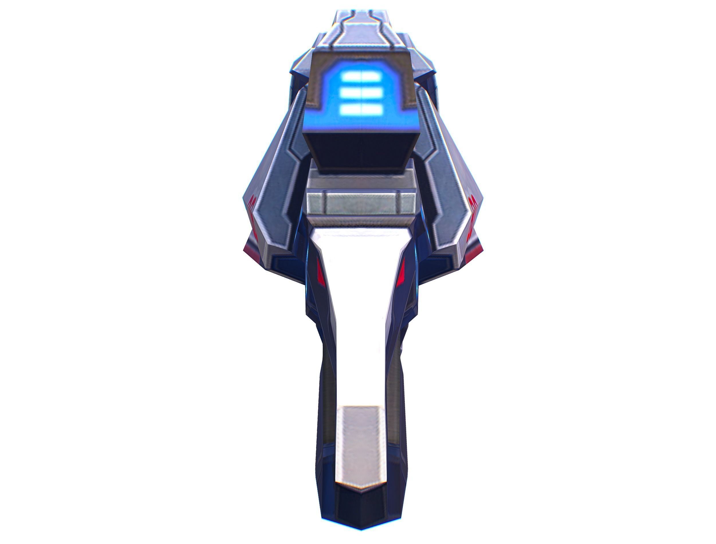 LowPoly Sci-Fi Cartoon Assault Blaster Future Low-poly 3D model_6