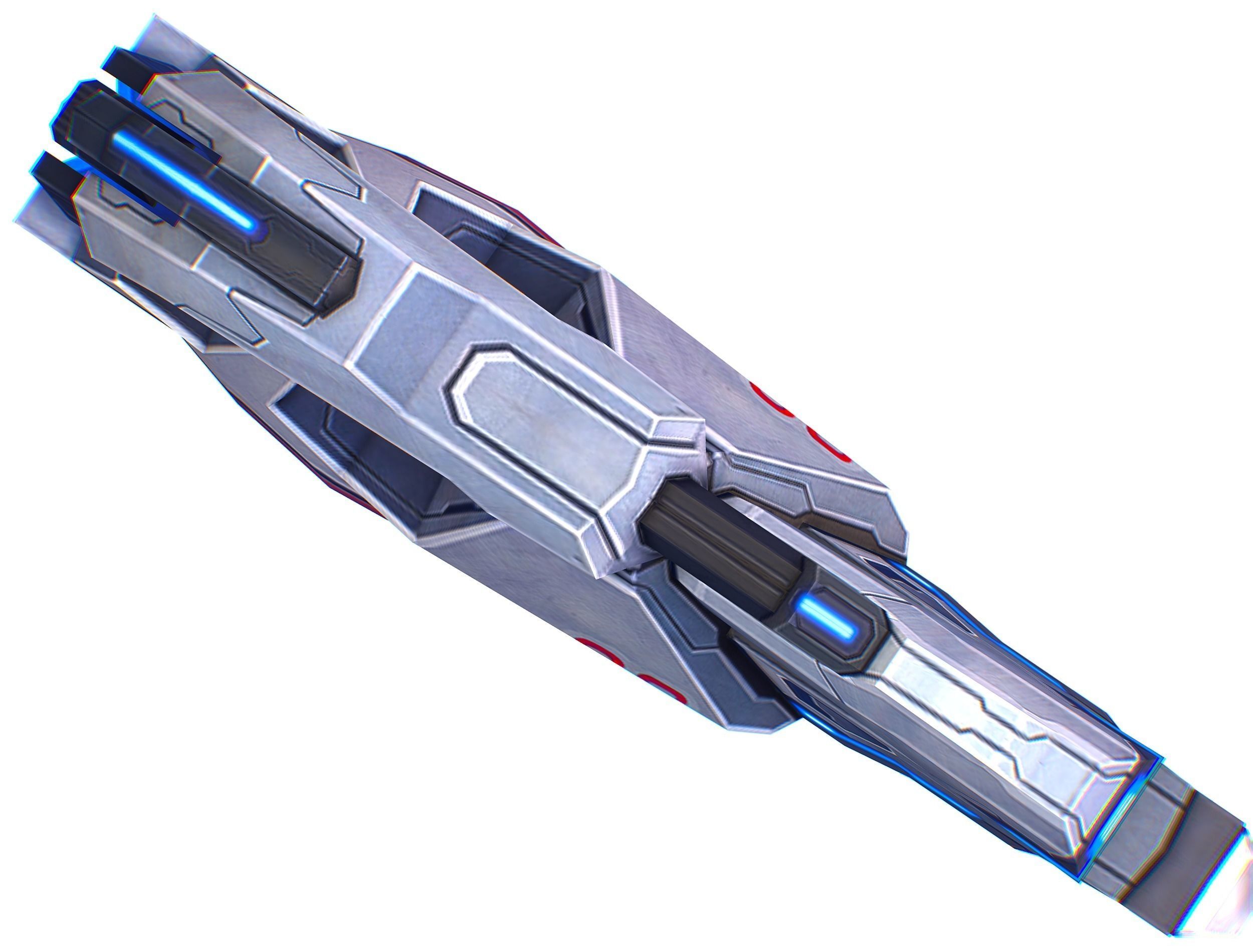 LowPoly Sci-Fi Cartoon Assault Blaster Future Low-poly 3D model_11