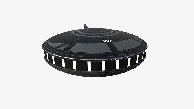 Alien Spaceship UFO A10 Full Black - Sci Fi Spacecraft Design Low-poly 3D model