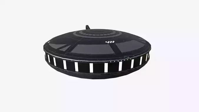 Alien Spaceship UFO A10 Full Black - Sci Fi Spacecraft Design Low-poly 3D model