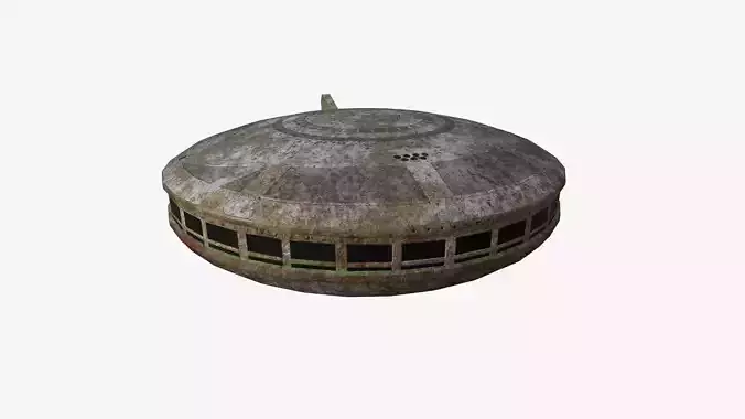 Alien Spaceship UFO A11 Abandoned - Sci Fi Spacecraft Design Low-poly 3D model