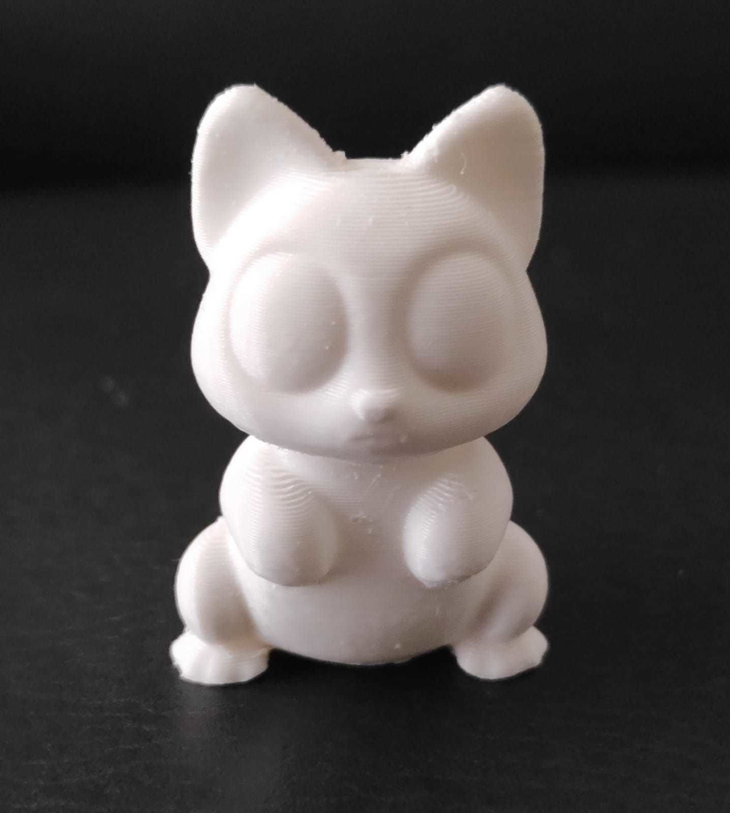 Sitting Cat Big Eyes 3D print model_10