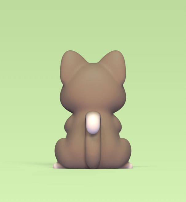 Sitting Cat Big Eyes 3D print model_3