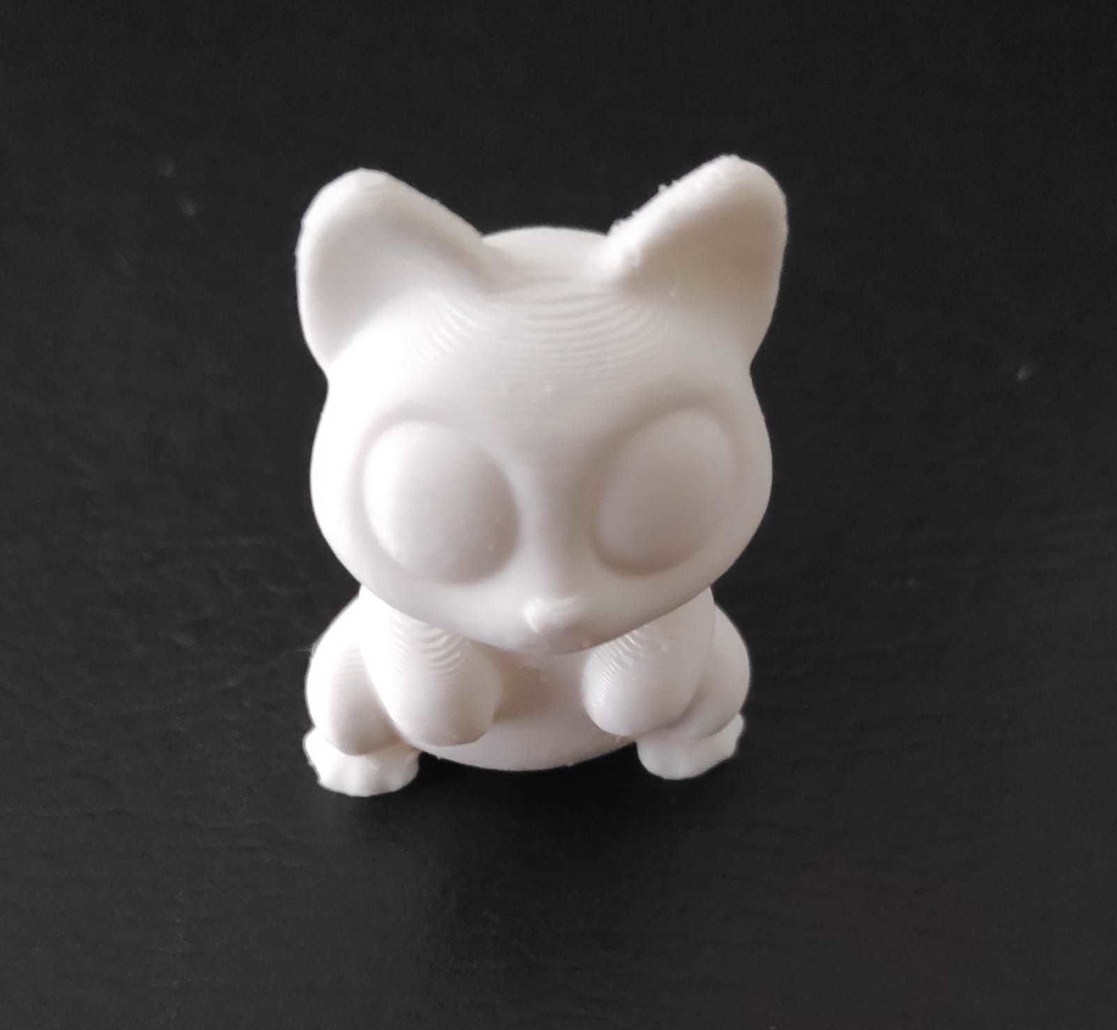Sitting Cat Big Eyes 3D print model_11