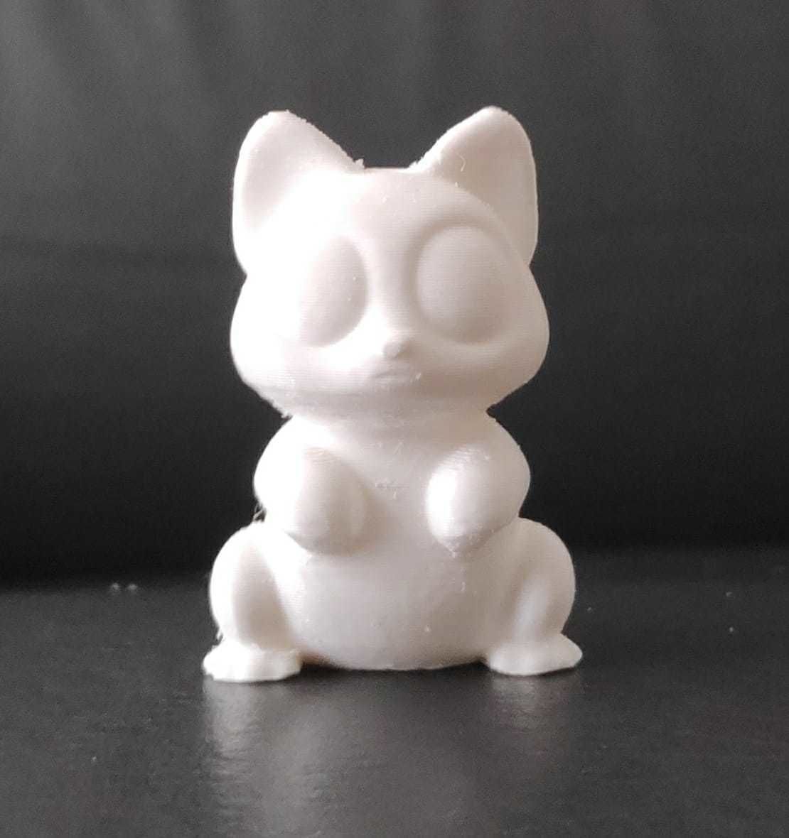 Sitting Cat Big Eyes 3D print model_4