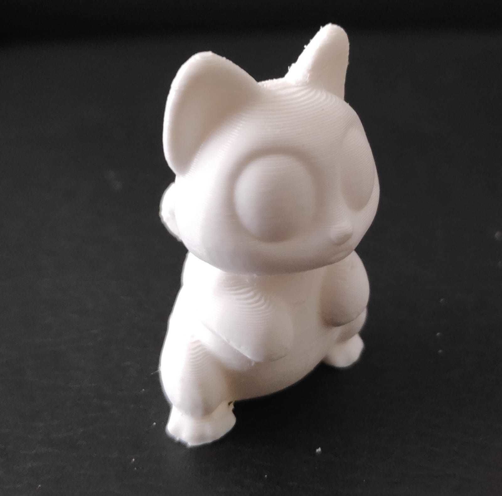 Sitting Cat Big Eyes 3D print model_9