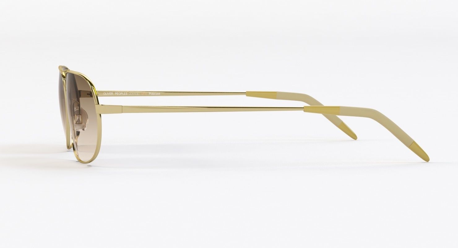 Oliver Peoples Clifton Gold Chrome Olive Photochromic Sunglass 3D model_6
