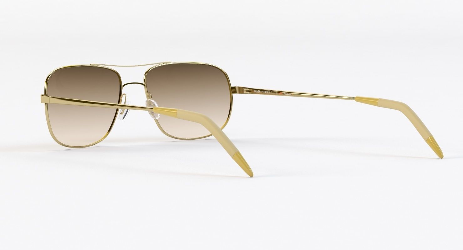Oliver Peoples Clifton Gold Chrome Olive Photochromic Sunglass 3D model_5