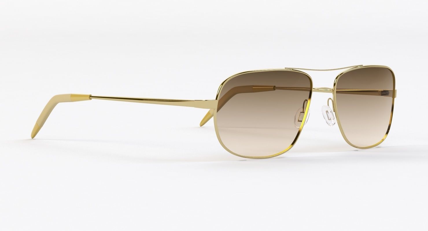 Oliver Peoples Clifton Gold Chrome Olive Photochromic Sunglass 3D model_2