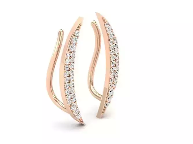AV 372 Crescent Moon Pave Diamond Ear Climber
