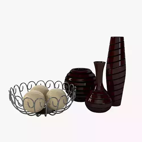 Office Decor Table Centerpiece Vases and Bowls 3D model