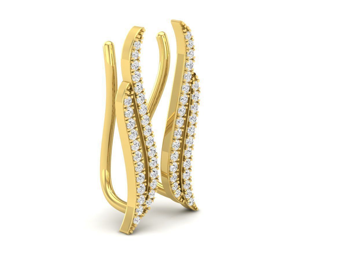 AV 375 Diamond Ladies Climber Earrings 3D print model_1