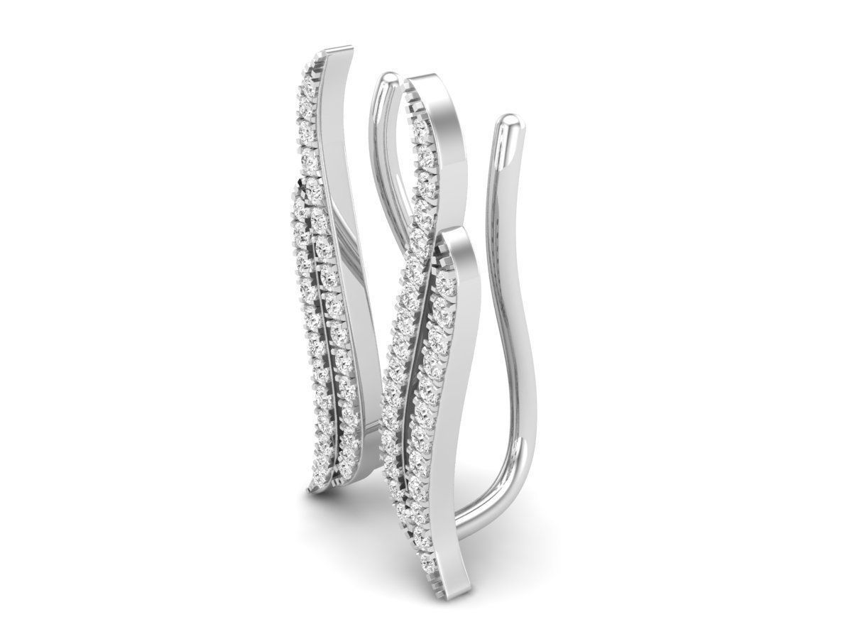 AV 375 Diamond Ladies Climber Earrings 3D print model_12