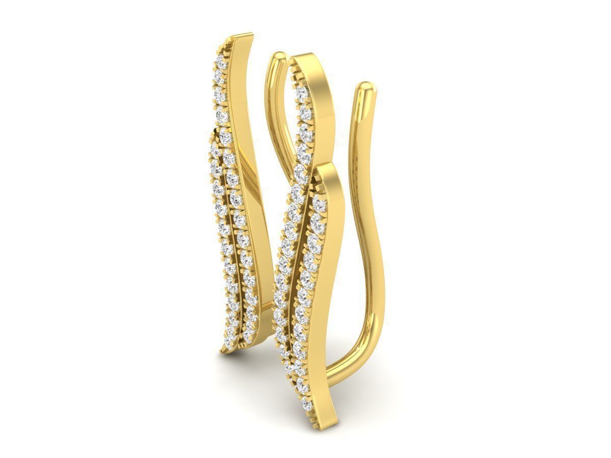 AV 375 Diamond Ladies Climber Earrings 3D print model_11