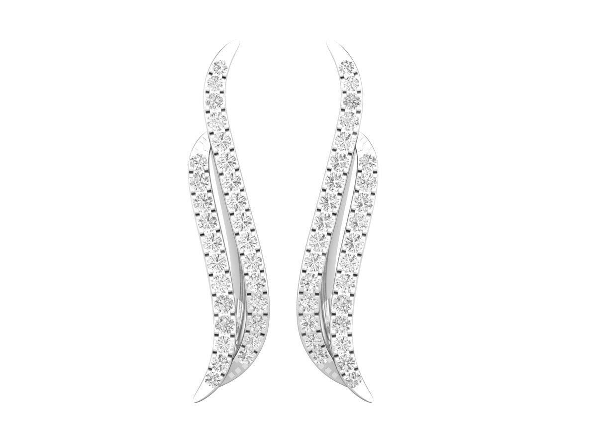 AV 375 Diamond Ladies Climber Earrings 3D print model_9