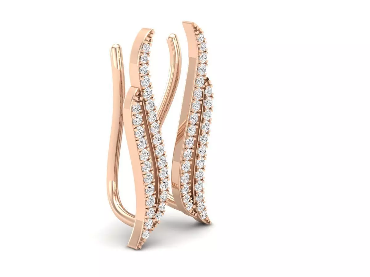 AV 375 Diamond Ladies Climber Earrings 3D print model_0