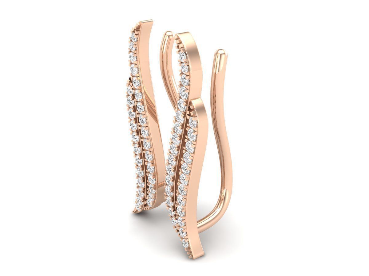 AV 375 Diamond Ladies Climber Earrings 3D print model_13