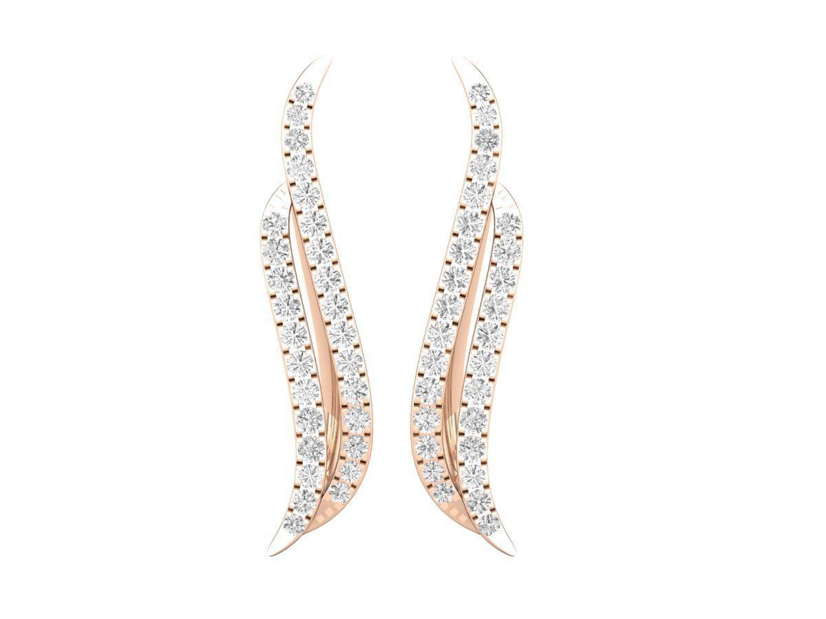 AV 375 Diamond Ladies Climber Earrings 3D print model_10