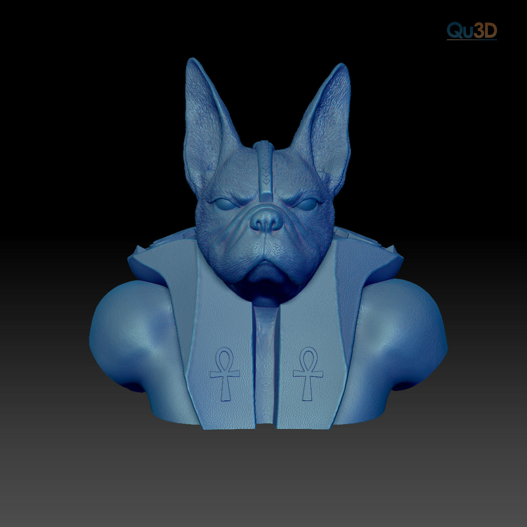 Dog Bulldog Anubis 3D print model_2