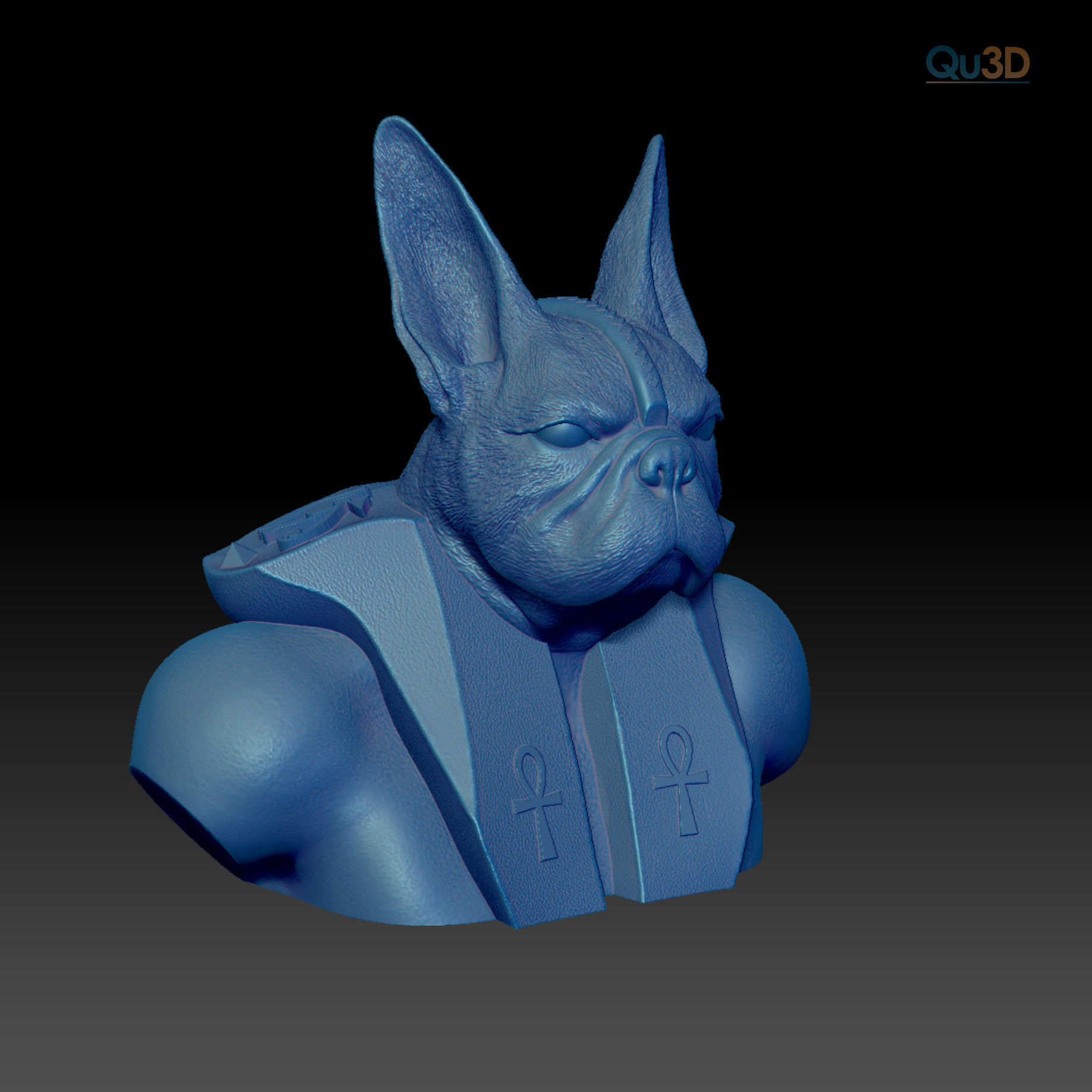 Dog Bulldog Anubis 3D print model_1