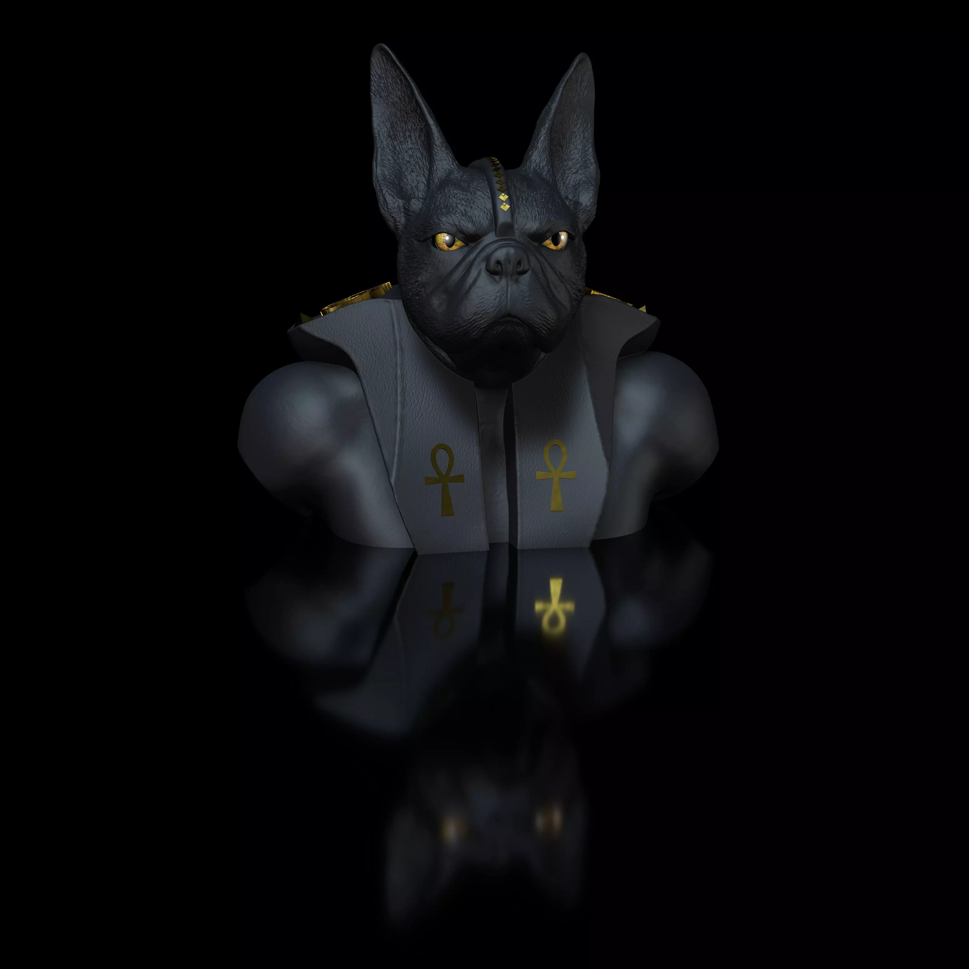 Dog Bulldog Anubis 3D print model_0