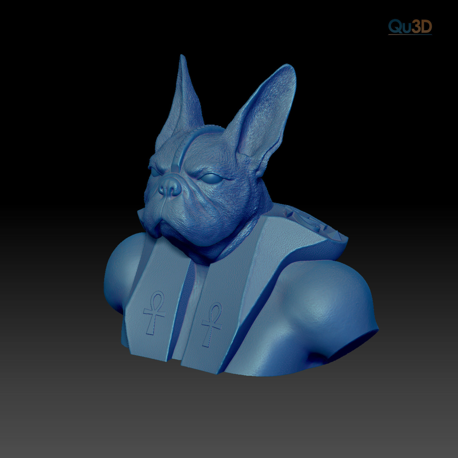 Dog Bulldog Anubis 3D print model_3