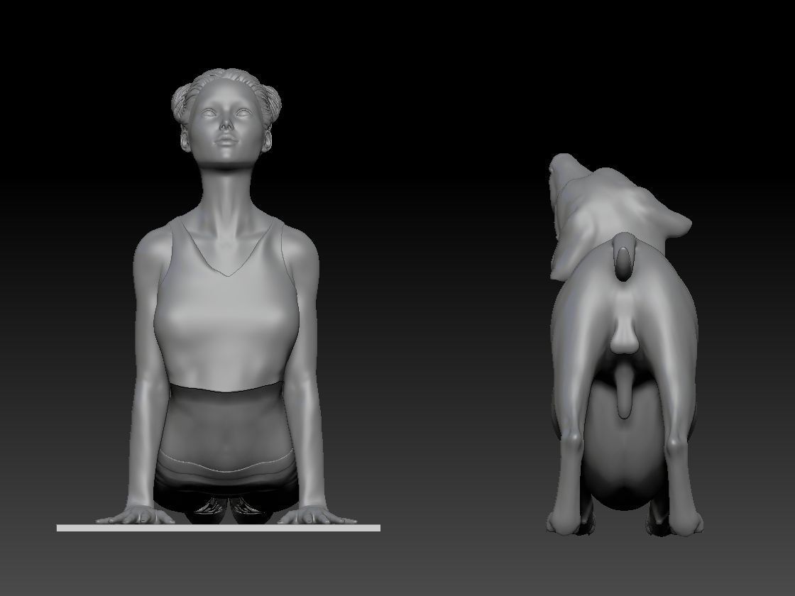 YOGA WITH MY DOG 4 3D print model_2