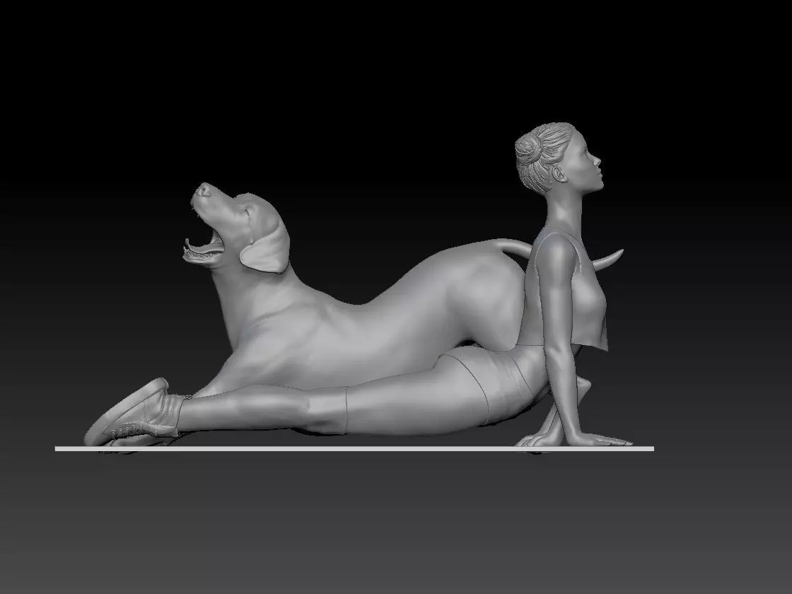 YOGA WITH MY DOG 4 3D print model_0