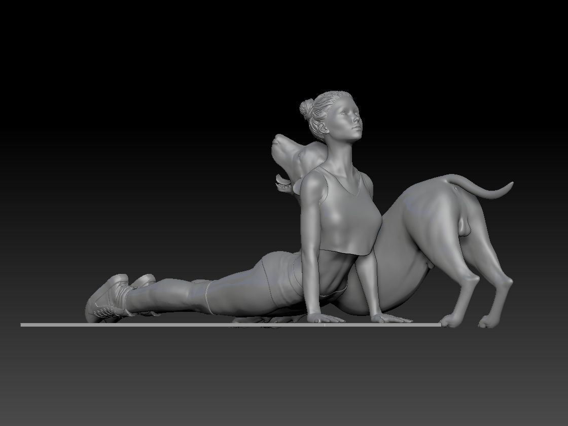YOGA WITH MY DOG 4 3D print model_1