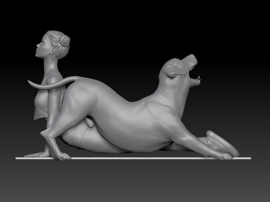 YOGA WITH MY DOG 4 3D print model_4