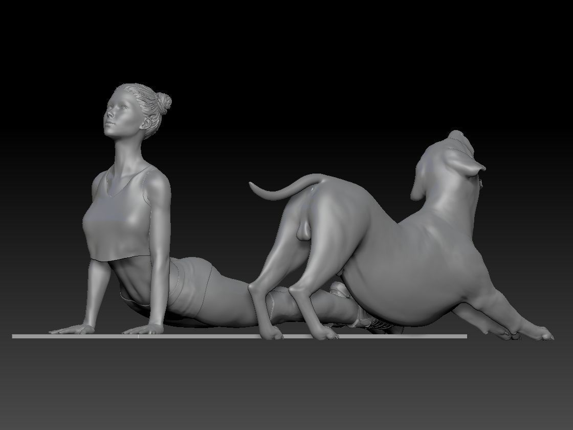 YOGA WITH MY DOG 4 3D print model_3