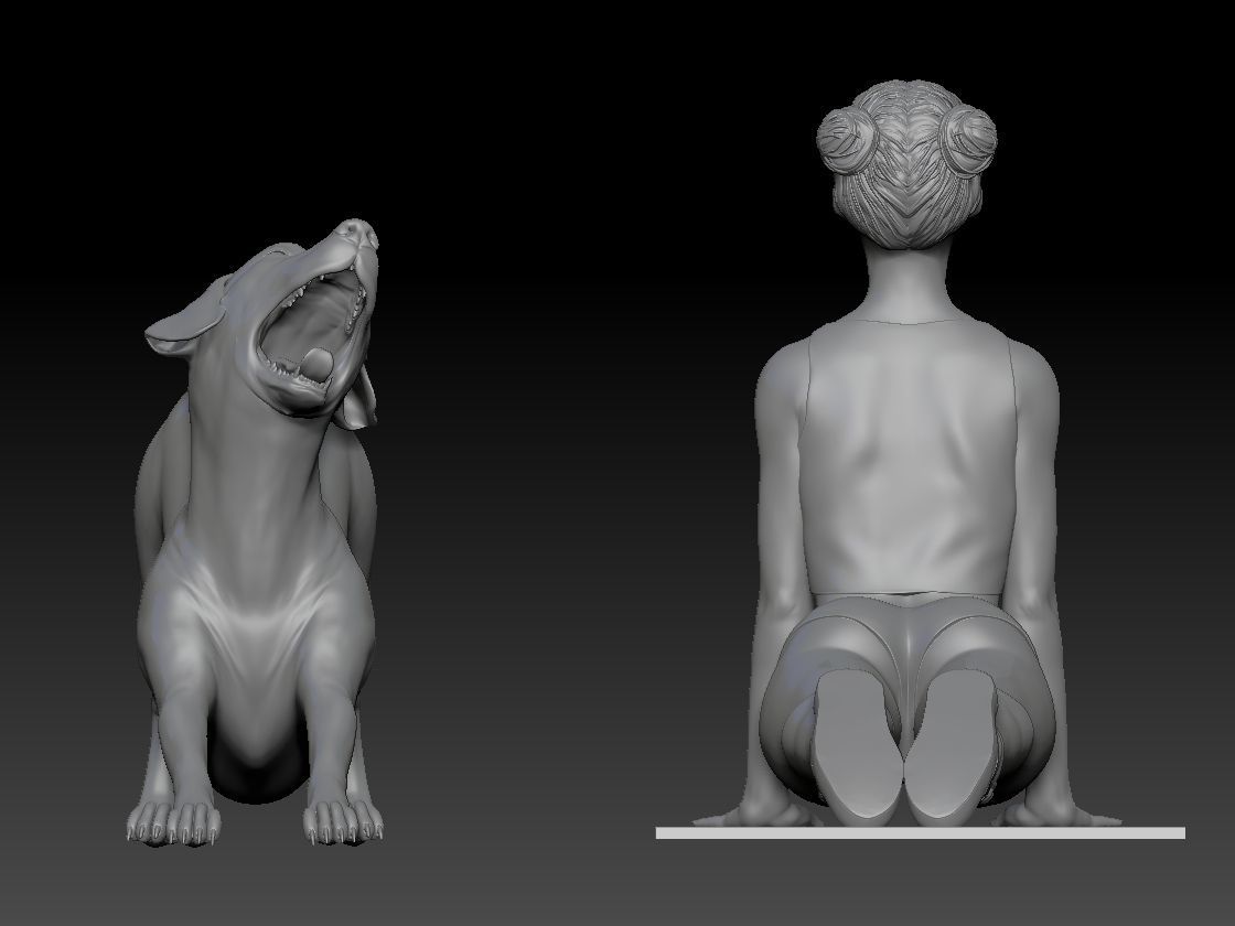 YOGA WITH MY DOG 4 3D print model_6