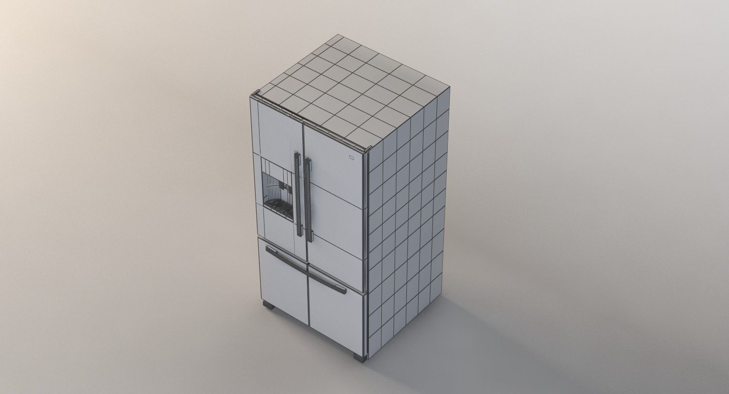 Maytag 26 Cu Ft Ice2o French Door Refrigerator 3D model_10