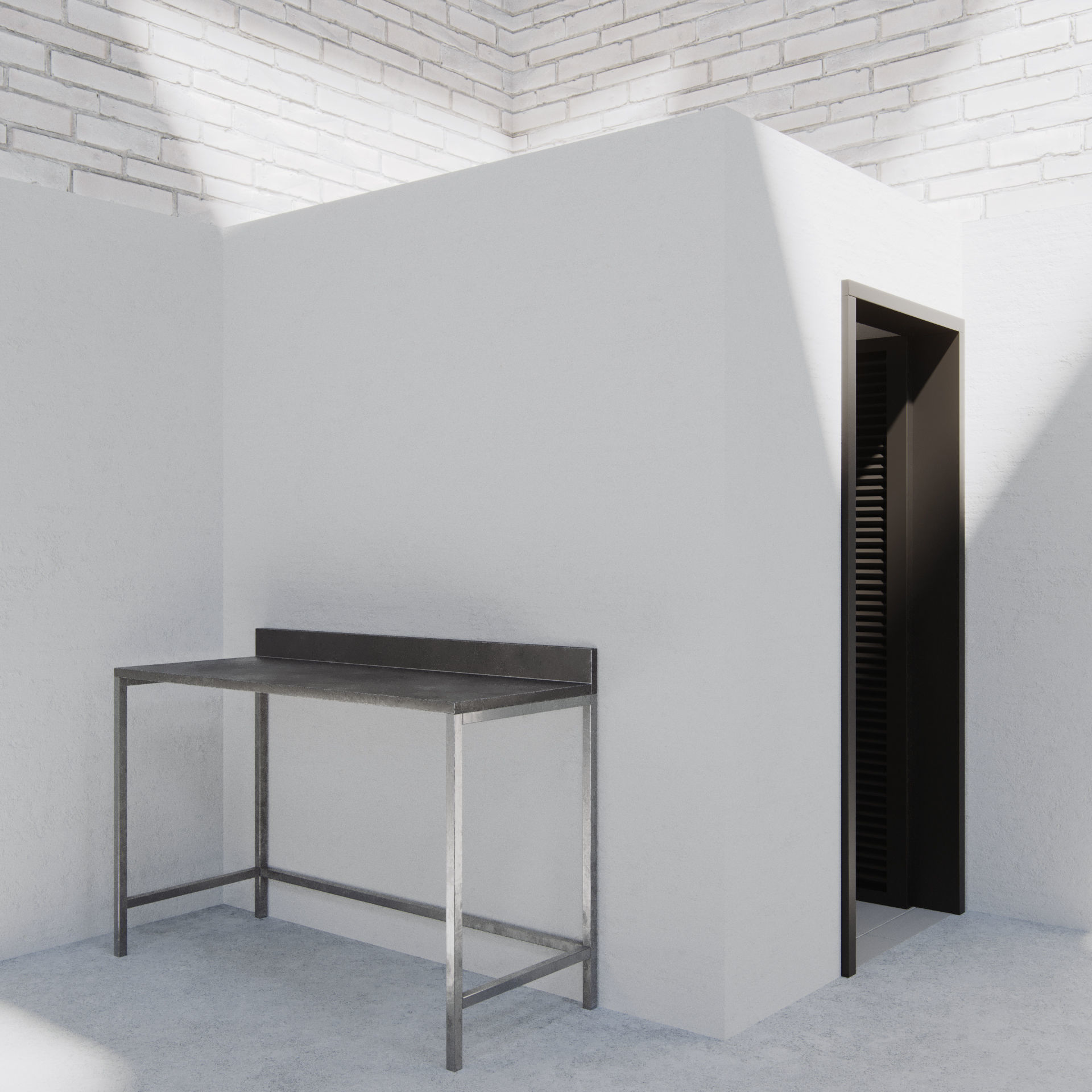 Empty Small Warehouse 3D model_2