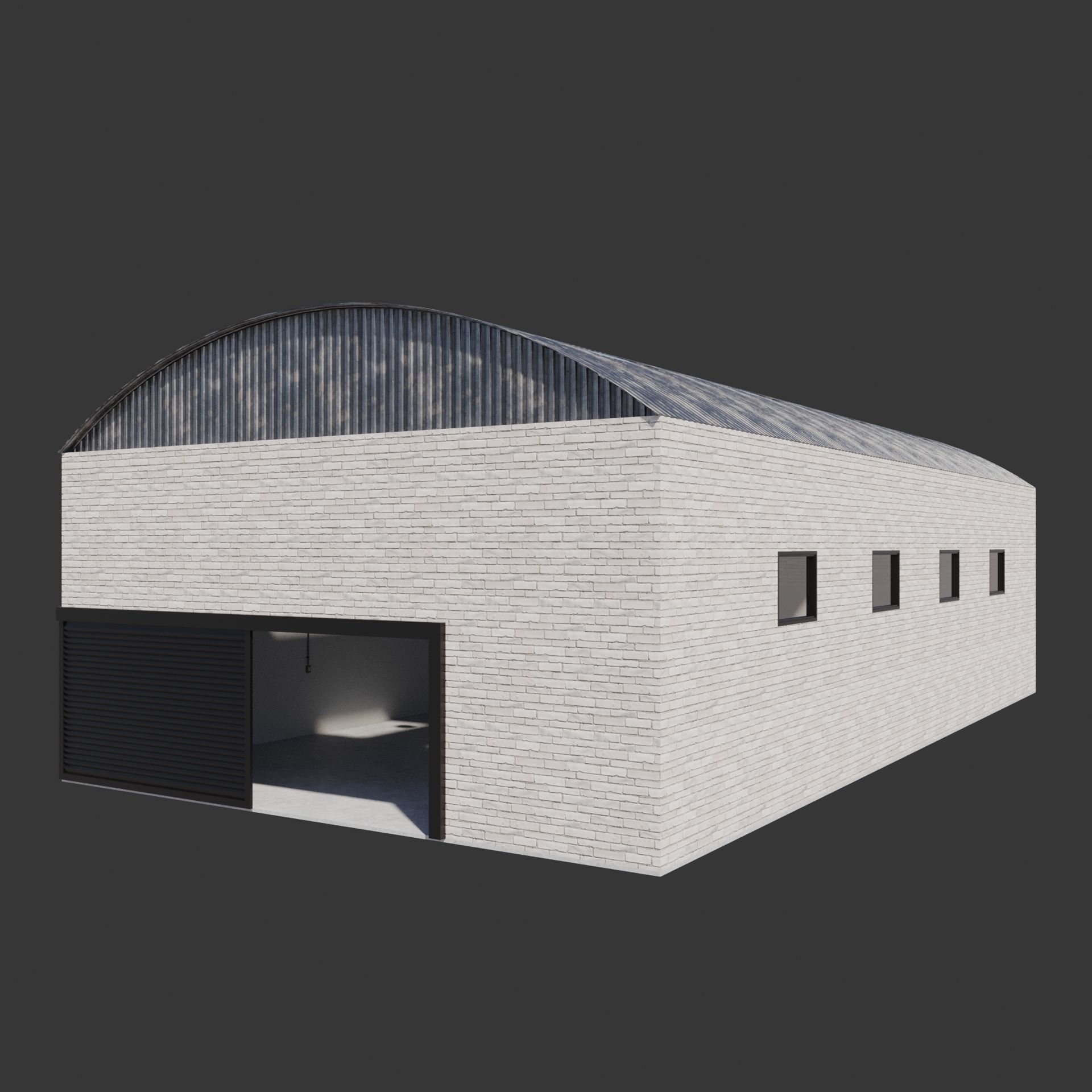 Empty Small Warehouse 3D model_7