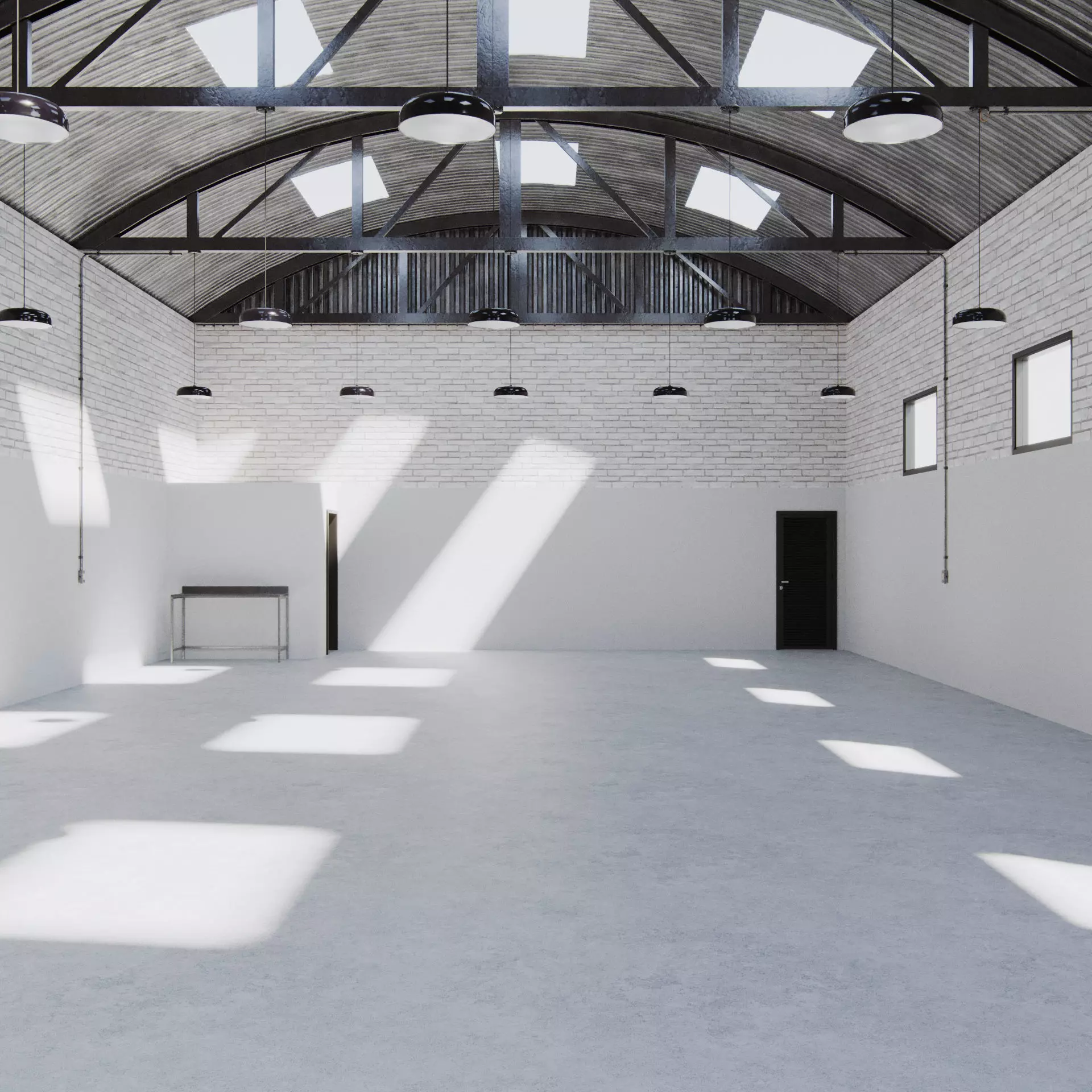 Empty Small Warehouse 3D model_0