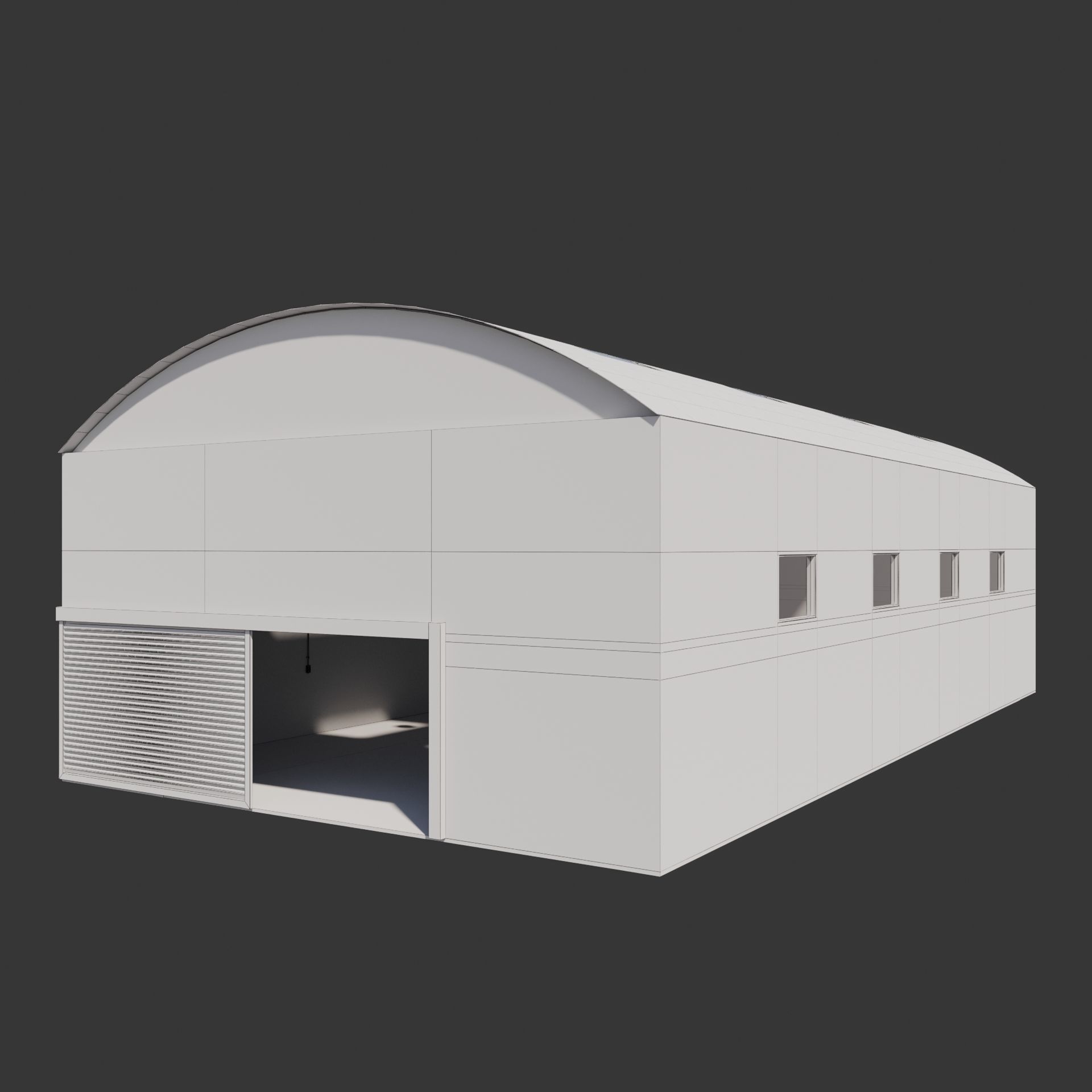 Empty Small Warehouse 3D model_8
