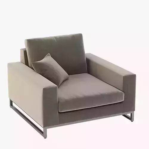 Manutti Zendo Upholstered Club Chair with Stitching And Swing 3D model