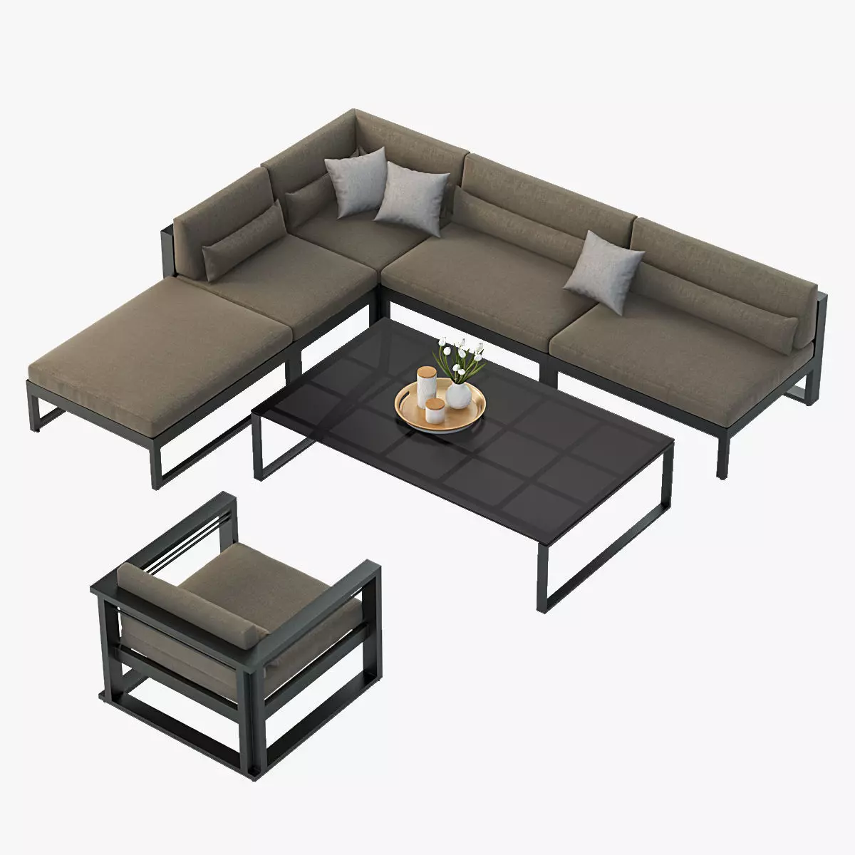 Manutti Fuse Outdoor Garden Modular Sofa 01 3D model_0
