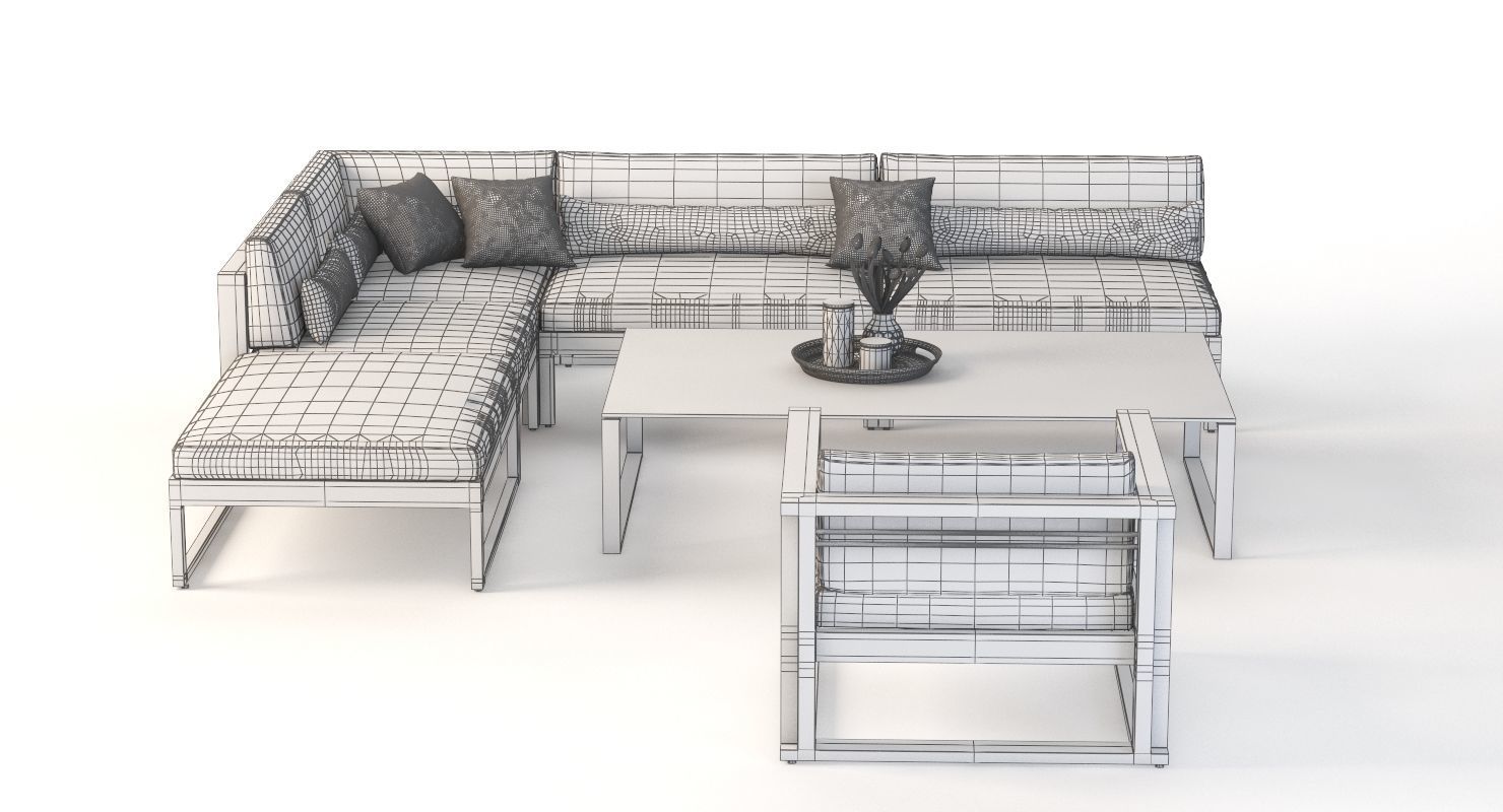 Manutti Fuse Outdoor Garden Modular Sofa 01 3D model_9