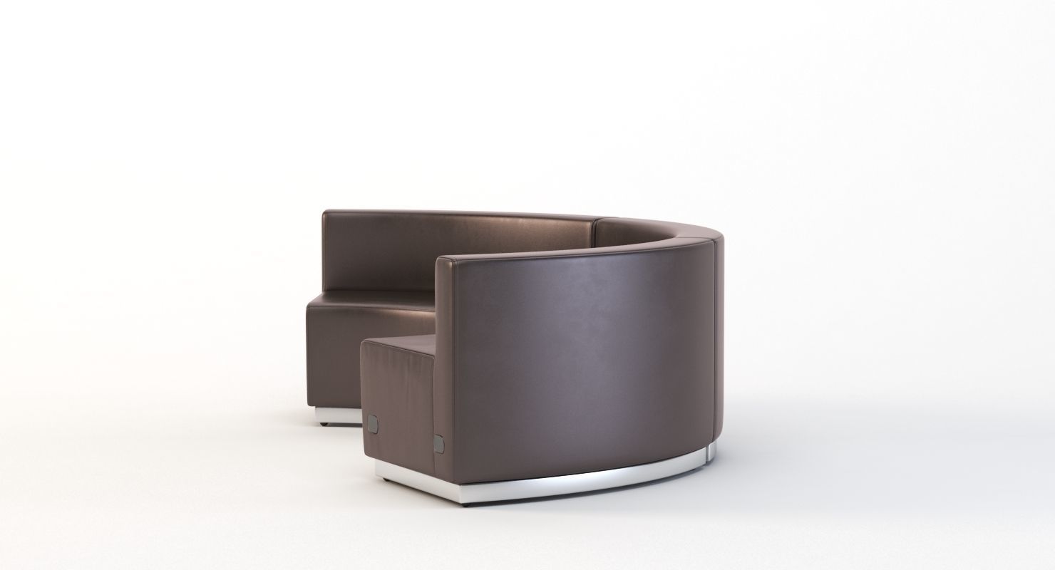 Krysten Sectional Three Seater Module Concave Round Sofa 3D model_6