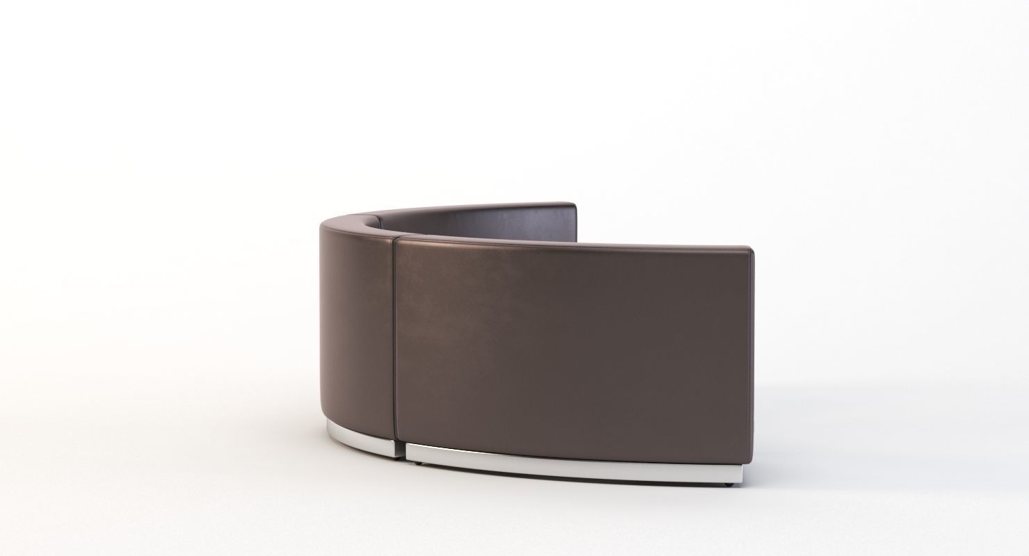 Krysten Sectional Three Seater Module Concave Round Sofa 3D model_3