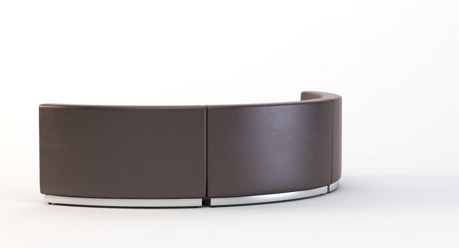 Krysten Sectional Three Seater Module Concave Round Sofa 3D model_5